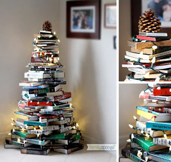 Arvore de natal criativa: com livros