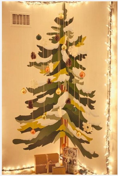 Arvore de Natal no cantinho da parede