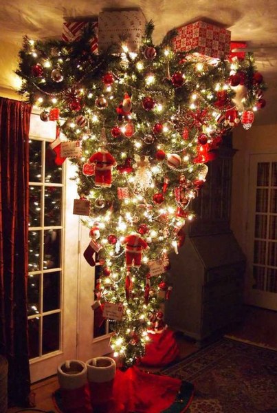 Árvore de Natal criativa: invertida