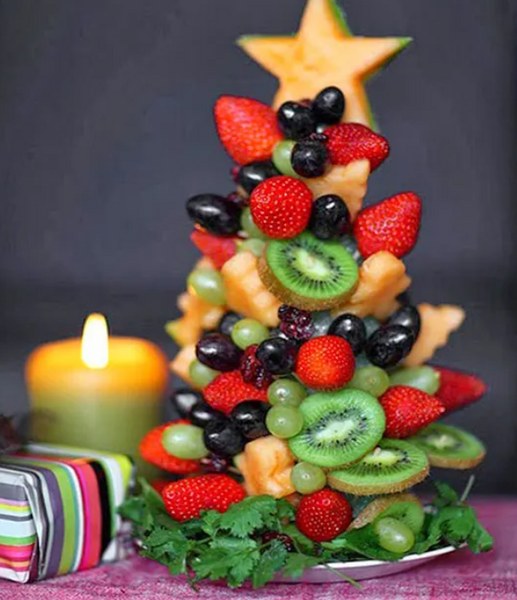 Receitas de natal: arvore de frutas