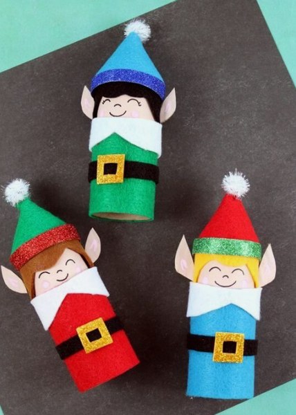decorações de natal fáceis de fazer: rolos de papel