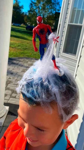 cabelo maluco do homem-aranha