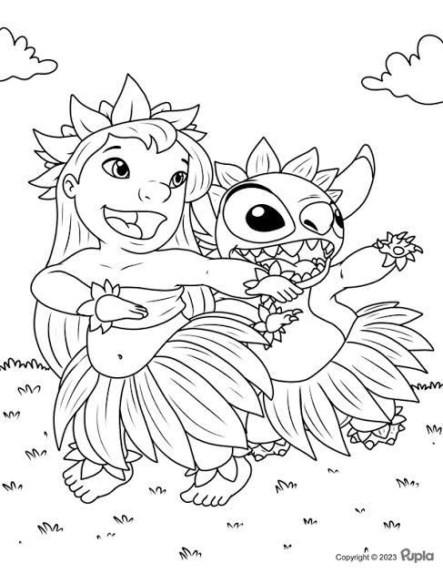 desenhos para imprimir e pintar - lilo e stitch