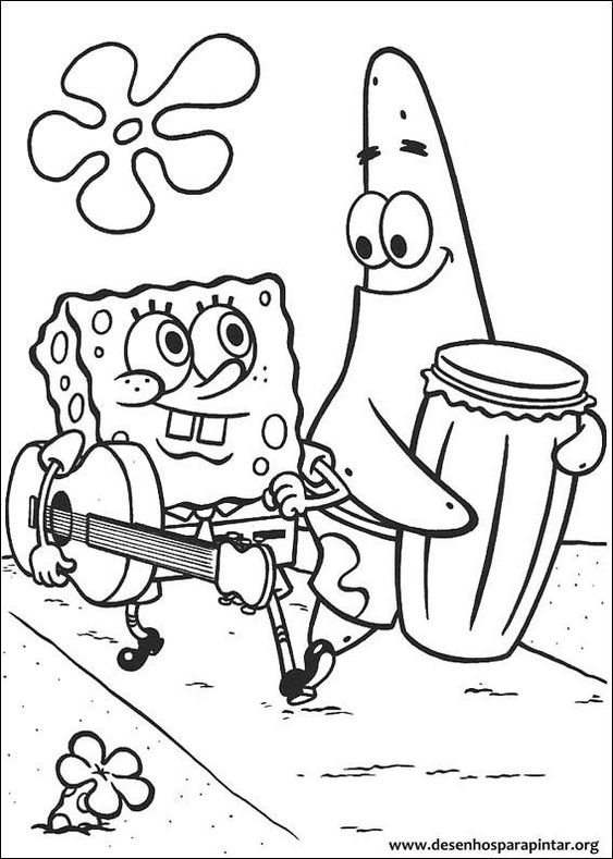 desenhos para imprimir e pintar - bob sponja