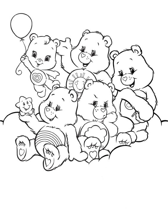 desenhos para imprimir e pintar - ursinhos carinhosos