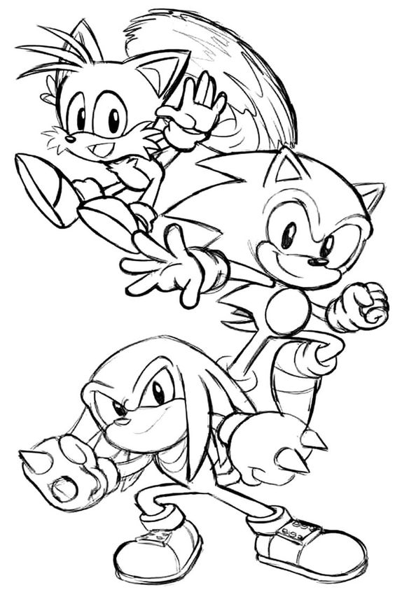 desenhos para imprimir e pintar - turma do sonic