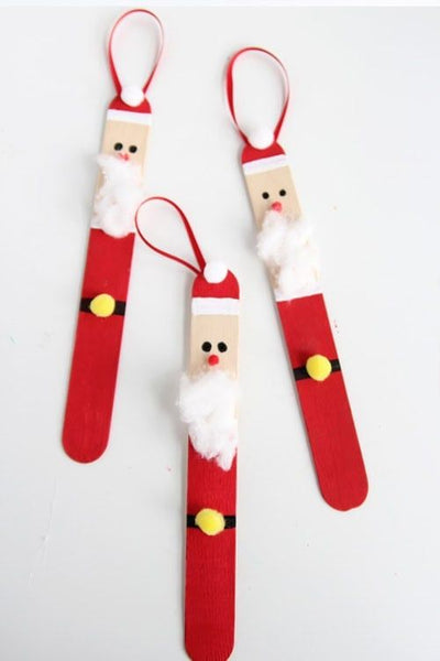 7. Enfeites de Natal fáceis (e baratos) para fazer com as crianças: Papai Noel de palitinho de picolé