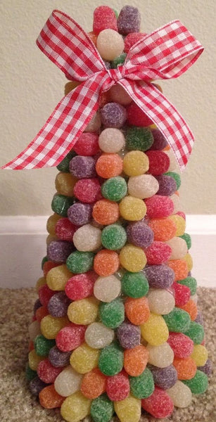 decoração de natal fácil e barata: árvore de natal de jujubas