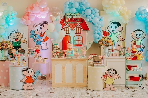 Ideias de aniversário de 1 ano para meninas: Turma da Mônica