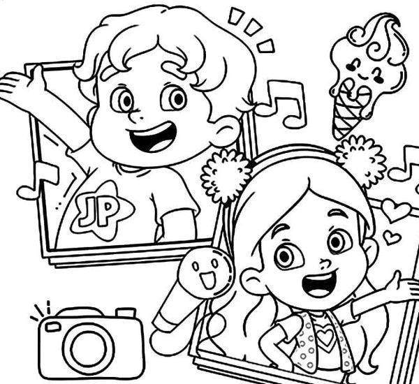 Desenhos para colorir da Maria Clara e JP: Música e diversão