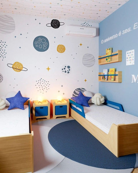 Ideias simples de decoração para quarto de menino e menina: Espaço sideral