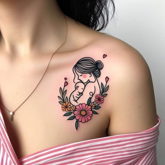 Tatuagens para homenagear filhos: Flores delicadas