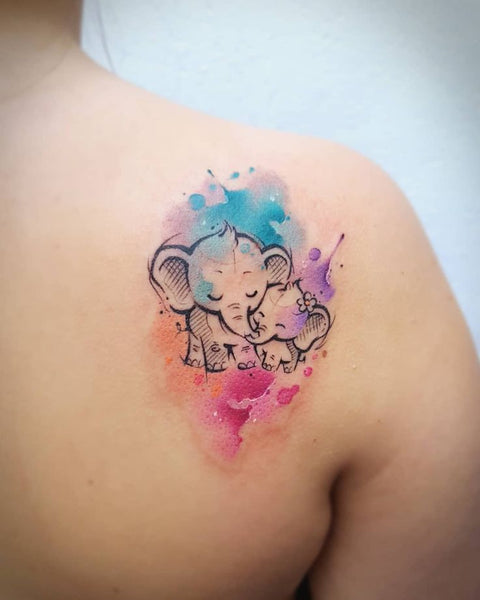 Tatuagens para homenagear filhos: Mamãe elefante