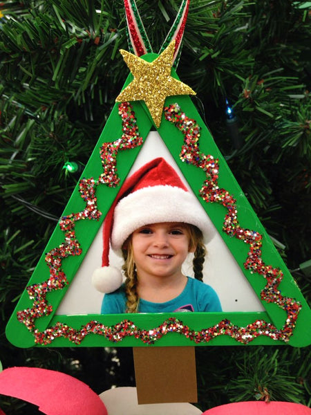 artesanato de Natal para fazer com as crianças: Árvore de Natal porta-retrato