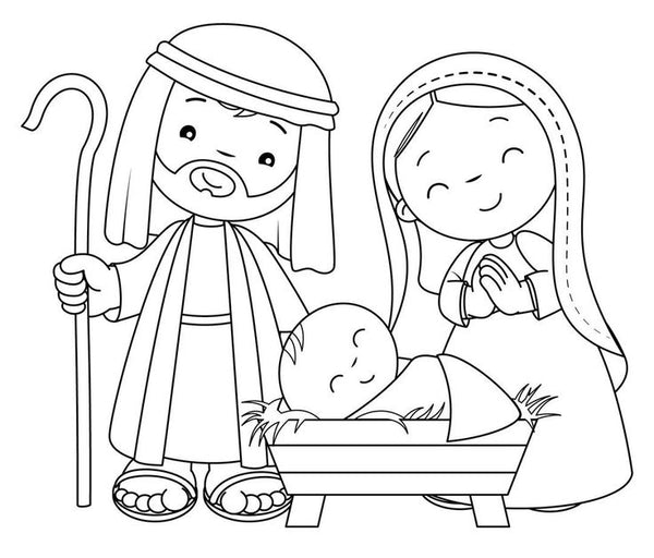 Desenhos de Natal para pintar: Presépio de Natal