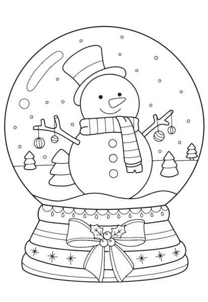 Desenhos de Natal para pintar: Globo de neve