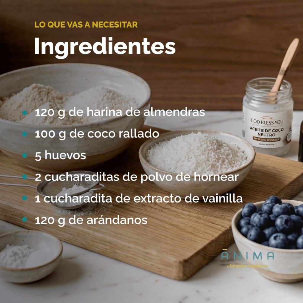 ingredientes budin de arandanos saludable