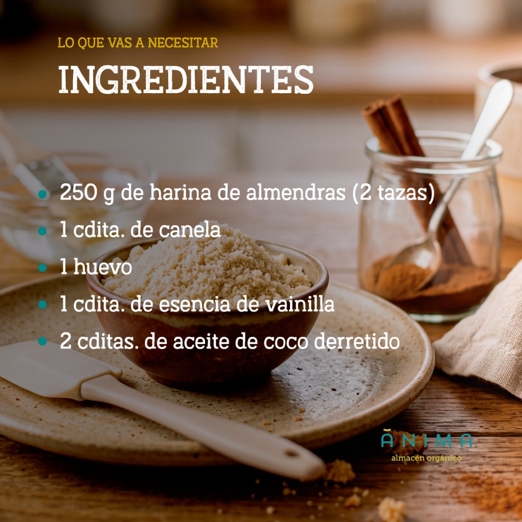 galletitas saludables con herina de almendras y canela recetanimas almacen saludable organico
