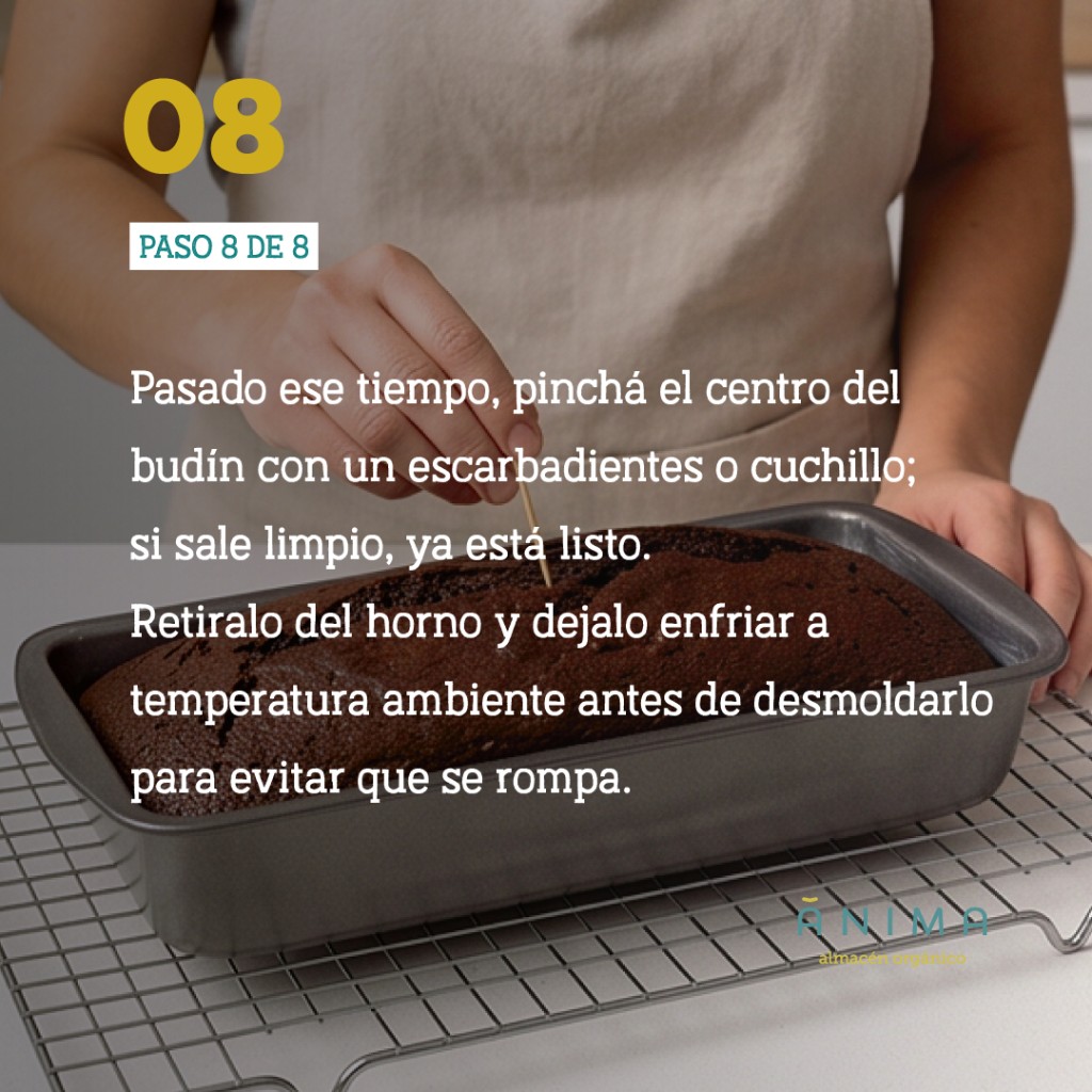 receta saludable de budin de cacao sin harina refinada recetanimas almacen saludable organico