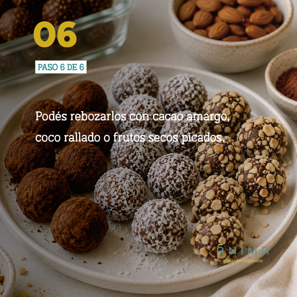 snack saludable receta bolitas de cacao y almendras recetanimas anima almacen saludable