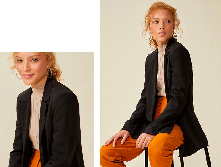 PRODUTOS:  blazer alfaiataria manga com abertura