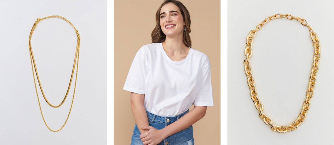 Look com colar de corrente