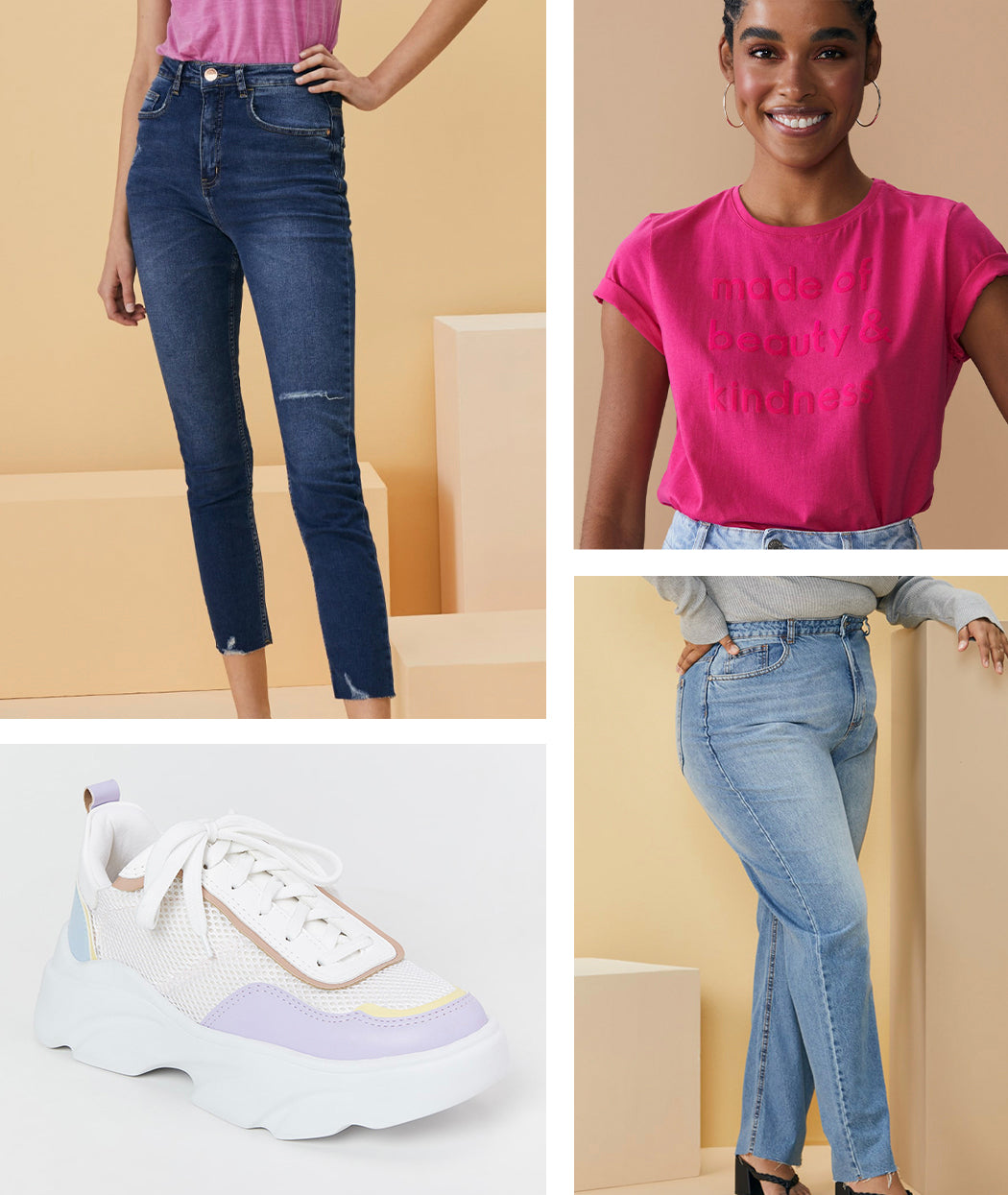 Calça jeans com Tênis Esportivo