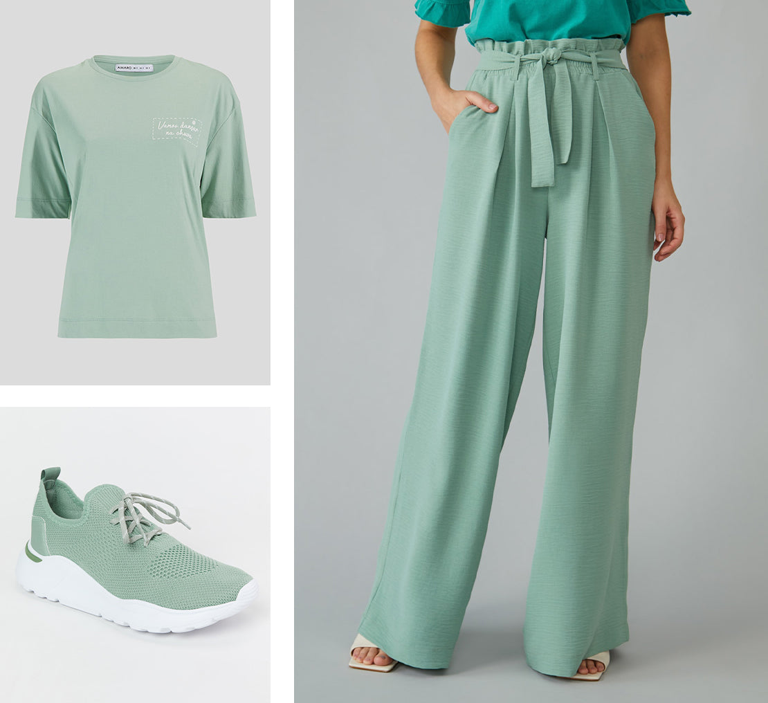 Look Monocromático com Tênis Esportivo 