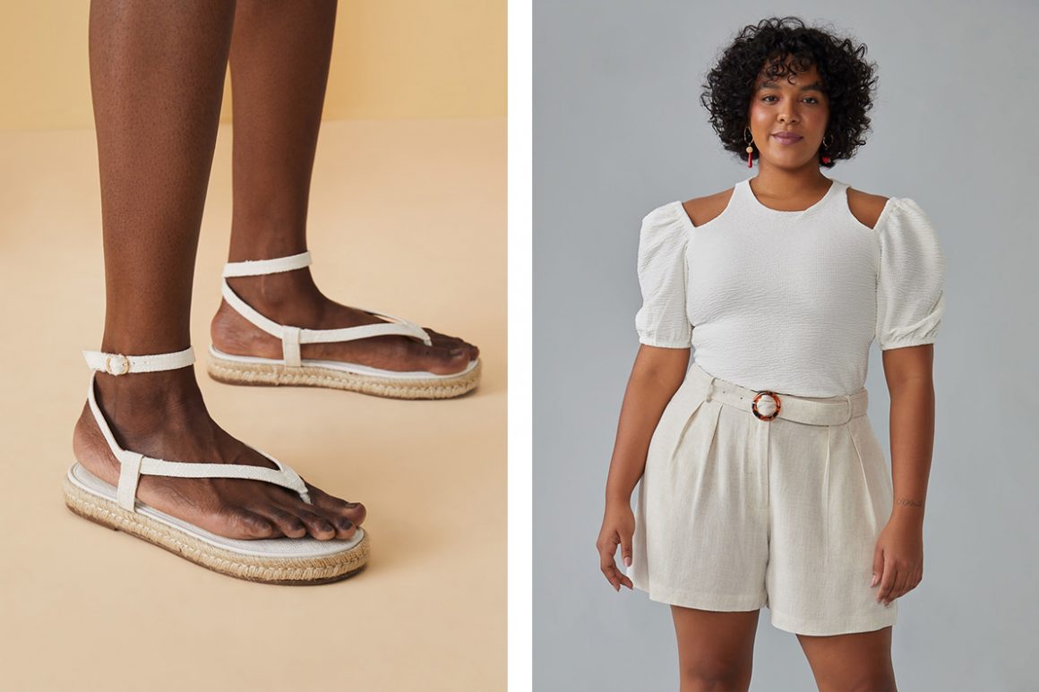 Look com sandália flatform de corda