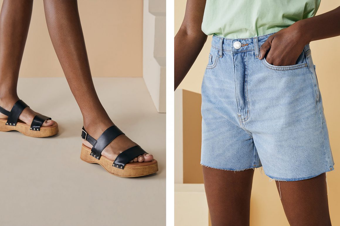 Look com sandália clog preta