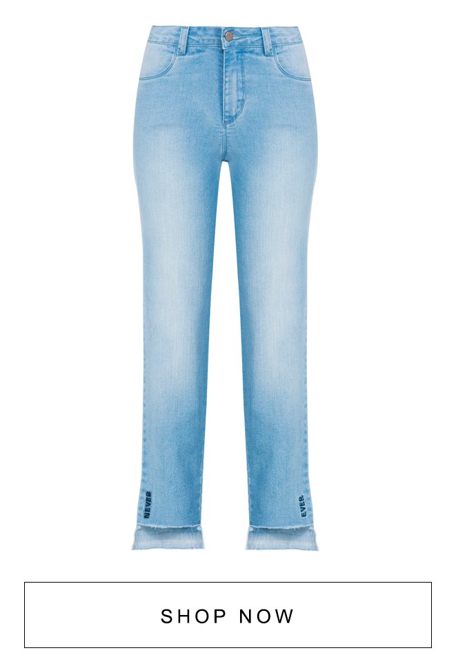 Calça jeans feminina com barra irregular