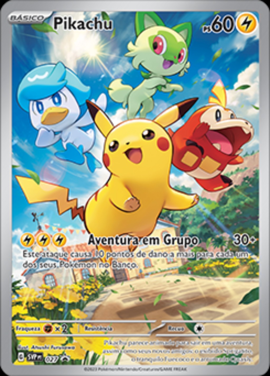 Carta Pok&eacute;mon original de Pikachu em portugu&ecirc;s