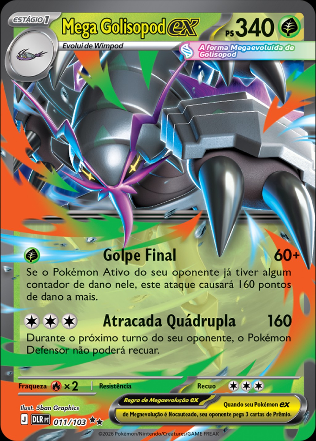 Mega Golisopod ex 011 de 103 de Reinado Delta
