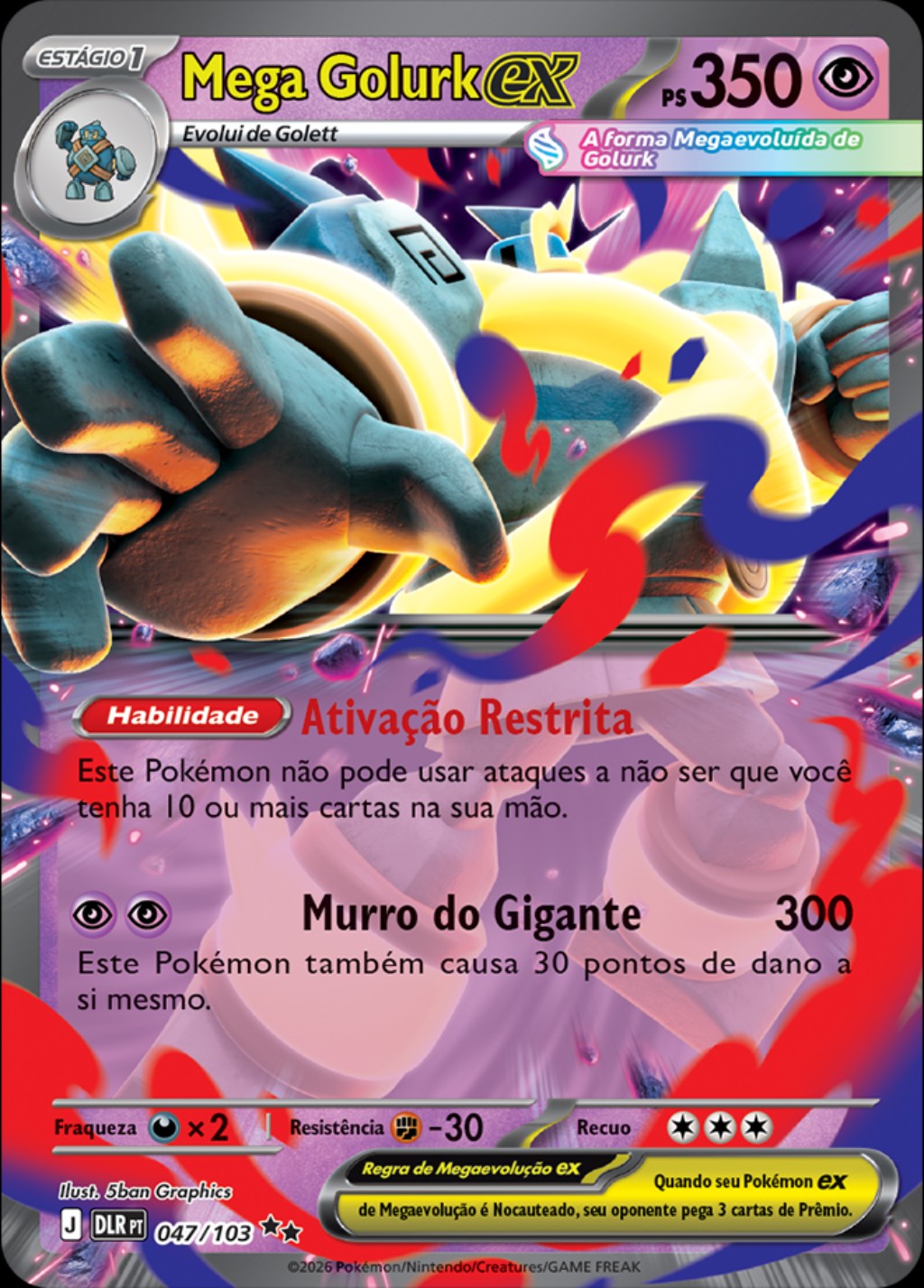Mega Golurk ex 047 de 103 de Reinado Delta