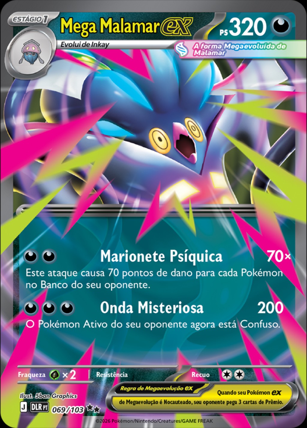 Mega Malamar ex 069 de 103 de Reinado Delta