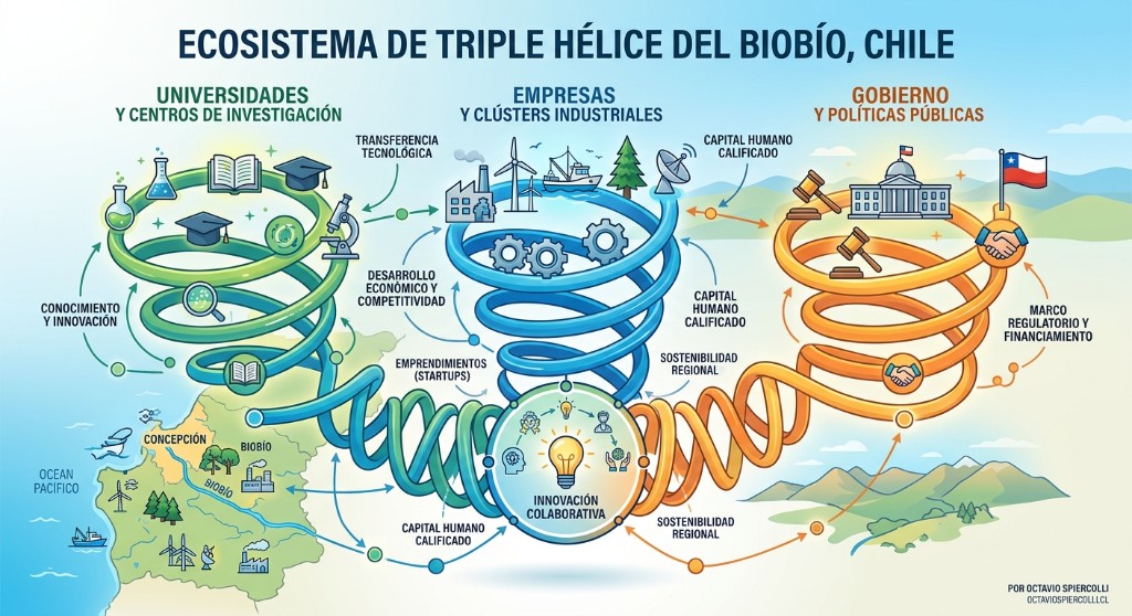 triple h&eacute;lice, ecosistema de emprendimiento, emprendimiento regional, Biob&iacute;o